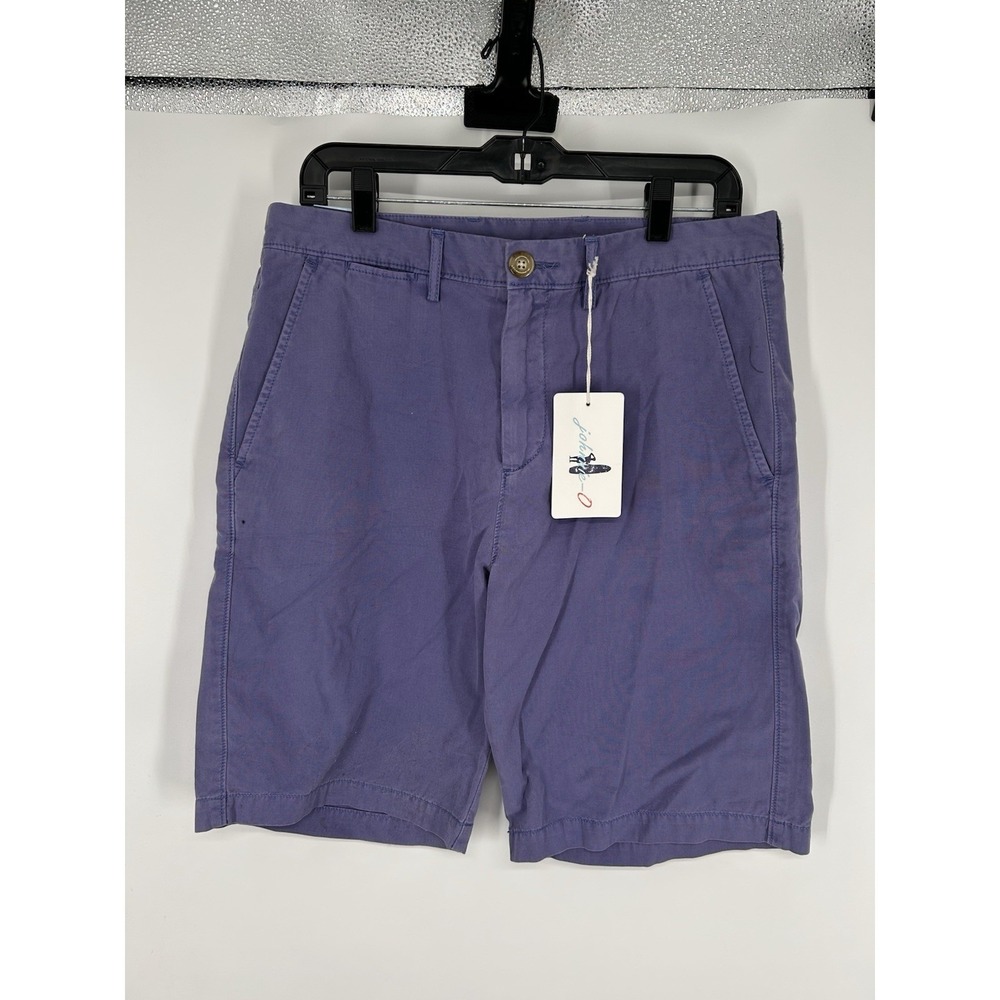Johnnie O Chino Shorts Mens 32 Purple Regular Fit Casual Flat Front Slash Pocket